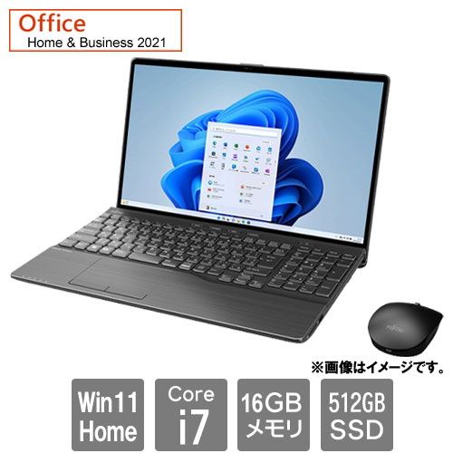 富士通 FMVA77H2B [★LIFEBOOK AH77/H2 (i7-1260P 16GB SSD512 15.6 Blu-ray Win11Home64 H&B2021 ブラック)]