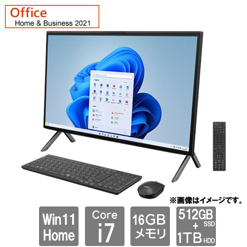 富士通 FMVF90H2B [★ESPRIMO FH90/H2 (i7-1260P 16GB SSD512GB+HDD1TB 27 Blu-ray Win11Home H&B2021 ブラック)]