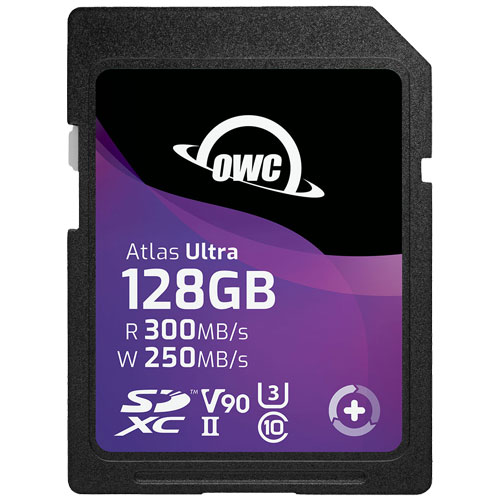 OWC OWCSDV90U0128 [128GB SDXCカード Atlas Ultra SD V90 Class 10、UHS-II U3、V90 対応 3年保証]