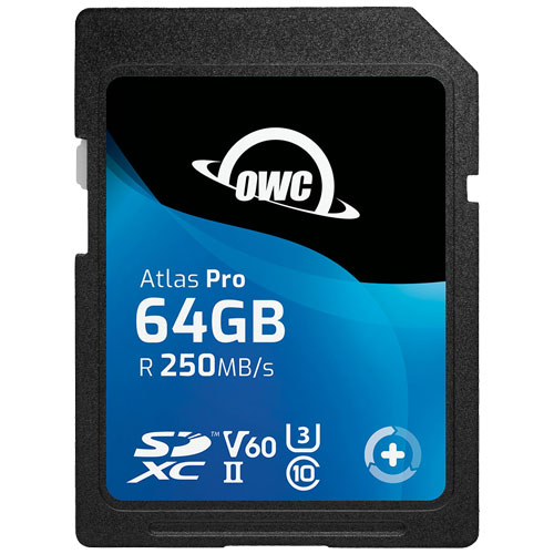 OWC OWCSDV60P0064 [64GB SDXCカード Atlas Pro SD V60 Class 10、UHS-II U3、V60 対応 3年保証]