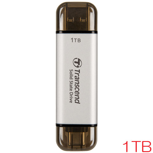 トランセンド TS1TESD310S [1TB スティック型SSD ESD310 USB 3.2 Gen 2 Type-A/Type-C USB OTG対応 シルバー 5年保証]