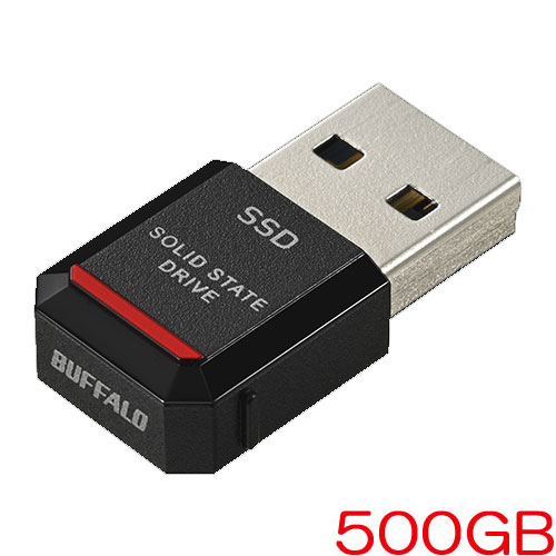バッファロー SSD-PST500U3-BA [PC対応 USB3.2(Gen1)対応 TV録画対応 SSD]