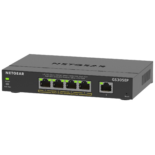 NETGEAR GS305EP-100JPS [PoE+対応 (63W) ギガ5ポートアンマネージプラススイッチ]