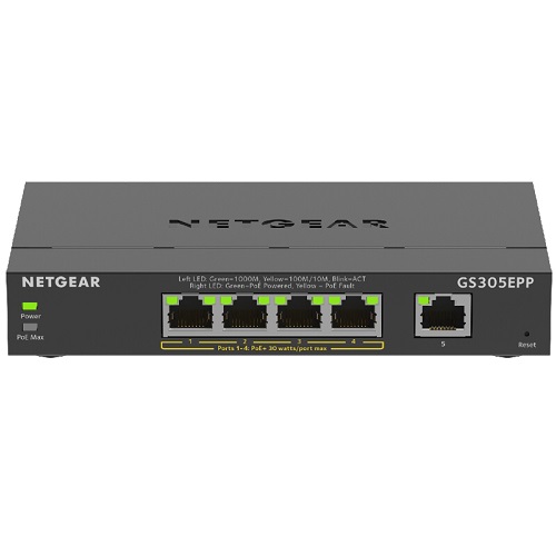 NETGEAR GS305EPP-100JPS [PoE+対応 (120W) ギガ5ポートアンマネージプラススイッチ]