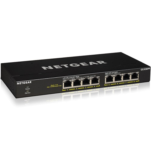 NETGEAR アンマネージスイッチ(製品保証3年) GS308PP-100AJS [PoE+ ギガ8ポートアンマネージスイッチ]