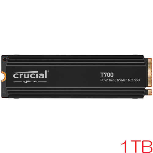 クルーシャル CT1000T700SSD5JP [1TB T700 SSD with heatsink M.2(2280) PCIe Gen 5 x4 NVMe 600TBW 国内正規代理店品]