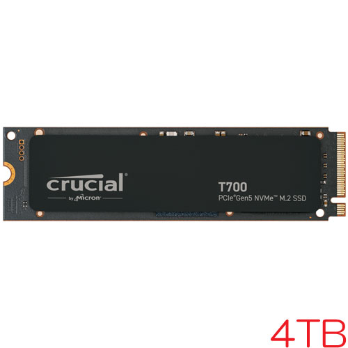 クルーシャル CT4000T700SSD3JP [4TB Crucial T700 SSD M.2(2280) PCIe Gen 5.0 x4 NVMe 2.0 2400TBW 国内正規代理店品]