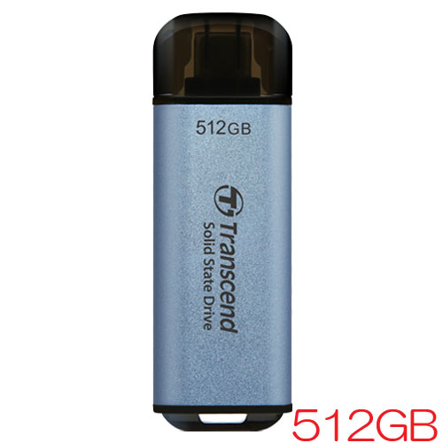 TS512GESD300C [512GB スティック型SSD ESD300 USB 3.2 Gen 2 Type-C USB OTG対応 スカイブルー 5年保証]