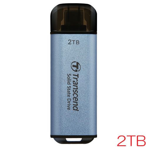 トランセンド TS2TESD300C [2TB スティック型SSD ESD300 USB 3.2 Gen 2 Type-C USB OTG対応 スカイブルー 5年保証]