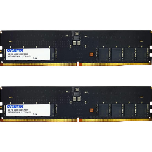 アドテック ADS5600D-32GW [32GB×2枚組 DDR5-5600 (PC5-44800) Unbuffered DIMM 288pin]