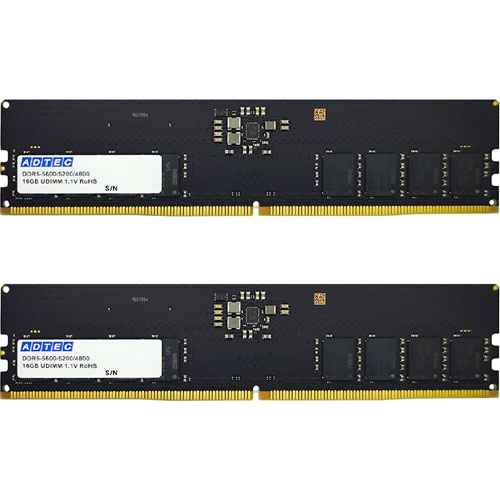 アドテック ADS5600D-H16GW [16GB×2枚組 DDR5-5600 (PC5-44800) Unbuffered DIMM 288pin]