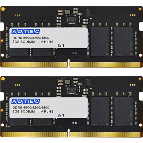 ADS5600N-X8GW [8GB×2枚組 DDR5-5600 (PC5-44800) SO-DIMM 262pin]