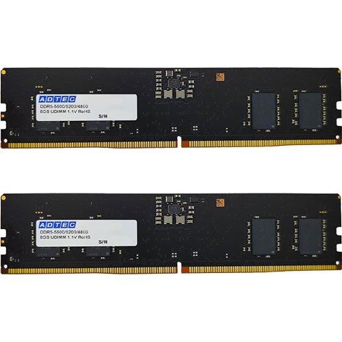 ADS5600D-X8GW [8GB×2枚組 DDR5-5600 (PC5-44800) Unbuffered DIMM 288pin]