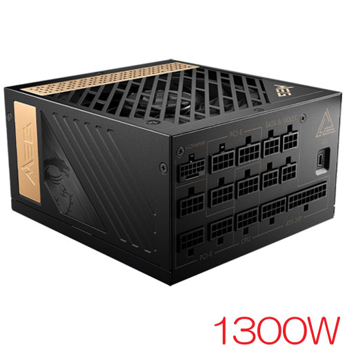 MSI Computer MEG Ai1300P PCIE5 [ATX 3.0電源 80PLUS PLATINUM認証 1300W PCIe 5.0対応 10年保証]