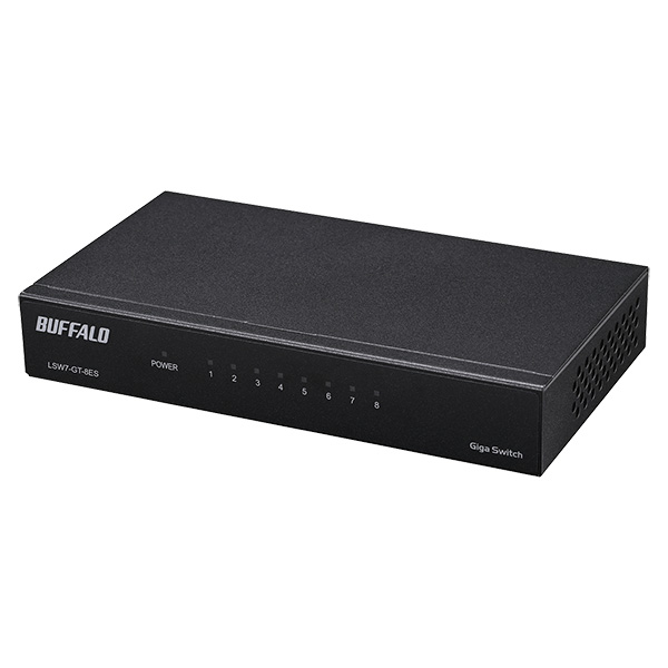 バッファロー LSW7-GT-8ES/BK [Giga 8ポート スイッチ 電源外付 金属 マグネット付]