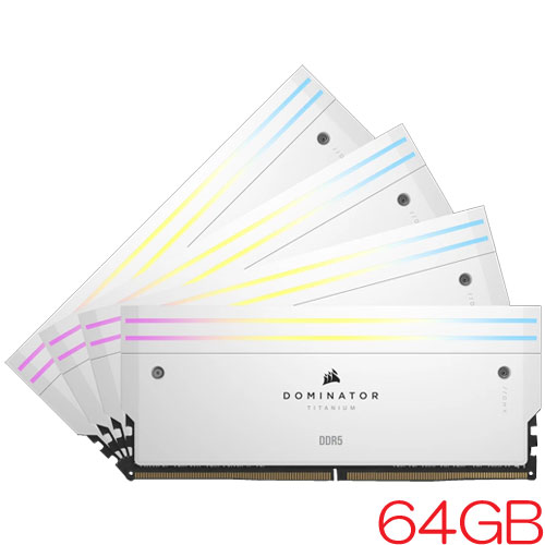 コルセア CMP64GX5M4B6400C32W [DOMINATOR TITANIUM RGB DDR5 6400MHz 16GB 4枚組 CL32-40-40-84 1.40V WHITE]
