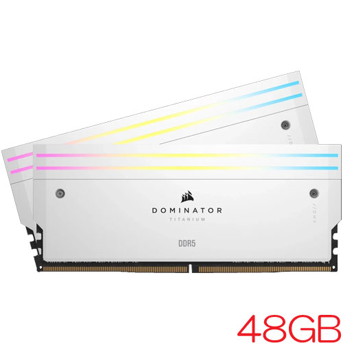 コルセア CMP48GX5M2X7200C36W [DOMINATOR TITANIUM RGB DDR5 7200MHz 24GB 2枚組 CL36-46-46-116 1.40V WHITE]
