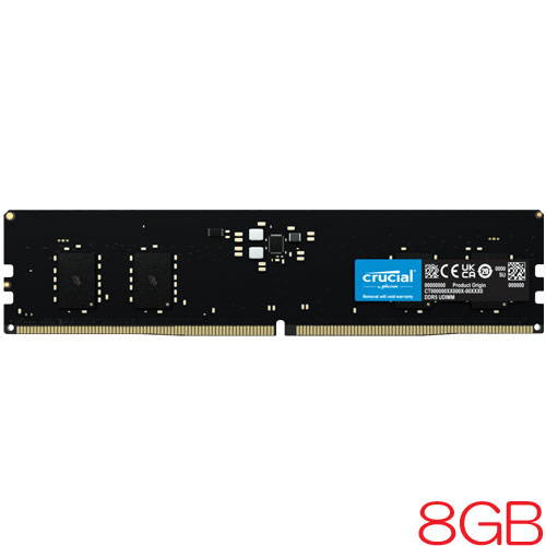 クルーシャル CT8G56C46U5 [8GB Crucial DDR5 5600 (PC5-44800) CL46-45-45 1.1V UDIMM 288pin]