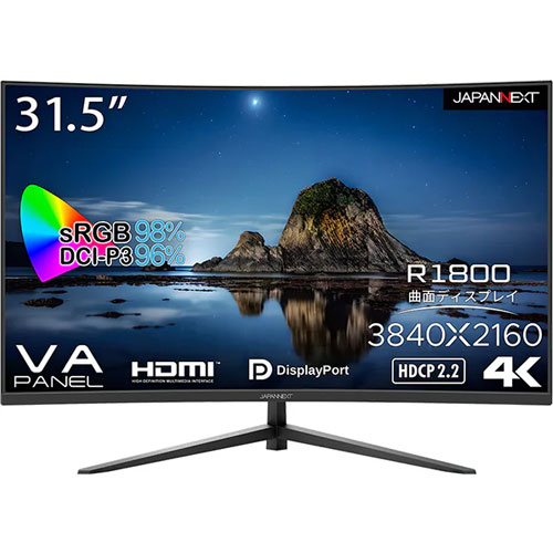 JAPANNEXT JN-VC3150UHD [液晶ディスプレイ 31.5型/3840×2160/ブラック]