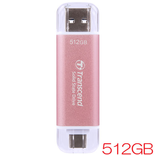 TS512GESD310P [512GB スティック型SSD ESD310 USB 3.2 Gen 2 Type-A/Type-C USB OTG対応 ピンク 5年保証]