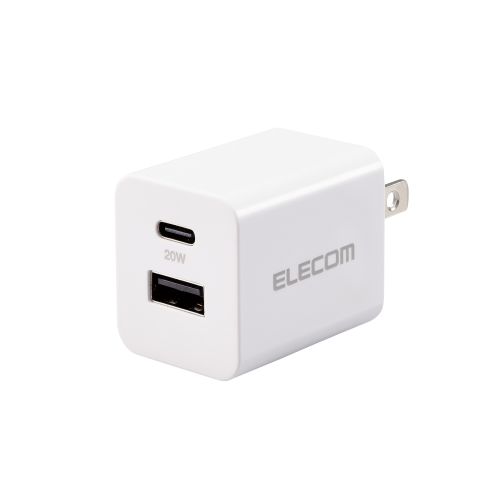 エレコム MPA-ACCP36WH [AC充電器/20W/USB-C1ポート/USB-A1ポート/ホワイト]