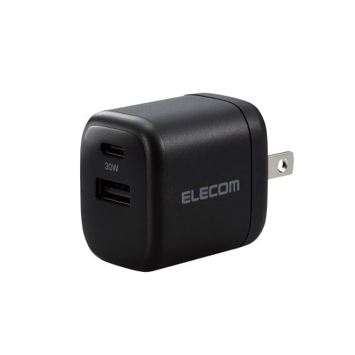 エレコム MPA-ACCP30BK [AC充電器/30W/USB-C1ポート/USB-A1ポート/ブラック]