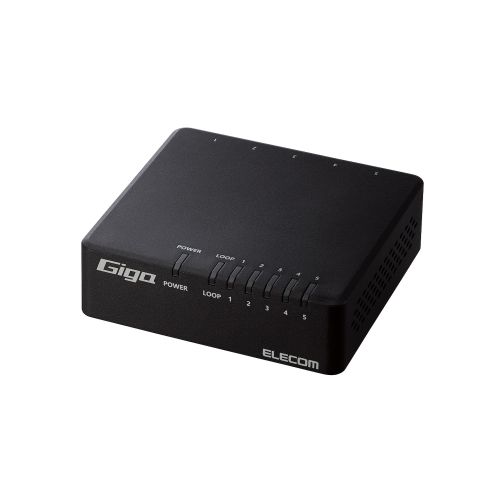 エレコム EHC-G05PA4-B [Giga対応スイッチングHub/5ポート/電源外付/ブラック]