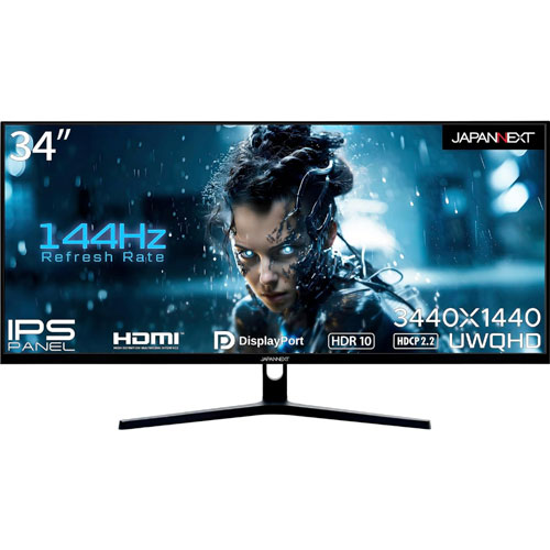 JAPANNEXT JN-IPS34144UWQHDR [ゲーミングディスプレイ 34型/3440×1440/ブラック]