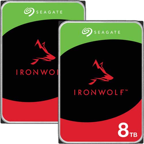 ★お得な2台セット★ST8000VN002 [NAS向けHDD IronWolf（8TB 3.5インチ SATA 6G 5400rpm 256MB CMR）]