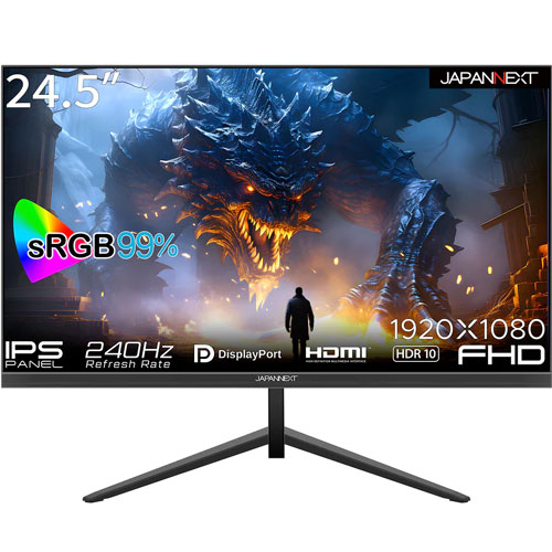 JAPANNEXT JN-IPS245G240FHDR [ゲーミングディスプレイ 24.5型/1920×1080/ブラック]