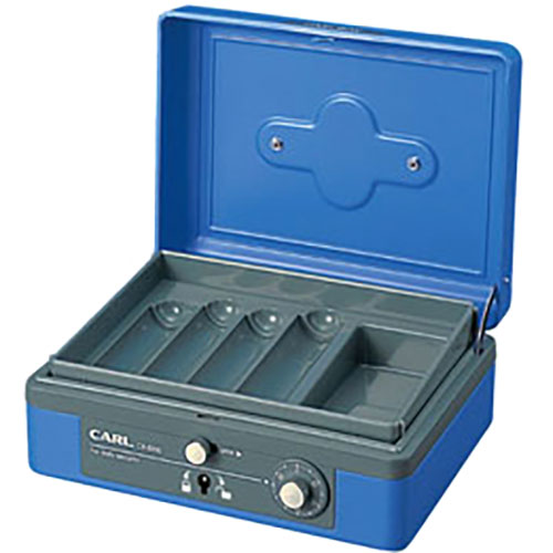 カール事務器 キャッシュボックス(L) ブルー CB-8200-B