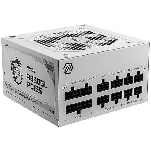 MSI Computer MAG A850GL PCIE5 WHITE [ATX 3.0電源 80PLUS GOLD認証 850W PCIe 5.0対応 7年保証]