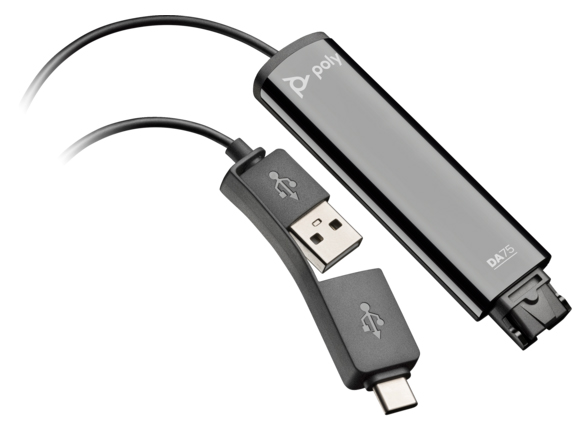 HP Poly ヘッドセット & スピーカー製品 786C6AA [Poly DA75 USB to QD Adapter]