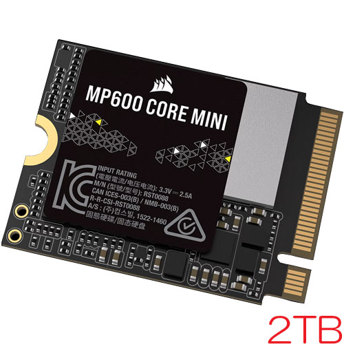 コルセア CSSD-F2000GBMP600CMN [2TB SSD MP600 CORE MINI M.2(2230) NVMe PCIe Gen 4.0 x4 3D QLC 450TBW 5年保証]