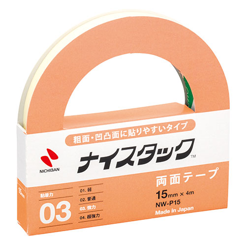 ニチバン 【5個セット】ナイスタック 粗面・凸凹面に貼りやすいタイプ 15mm×4m NB-NW-P15X5