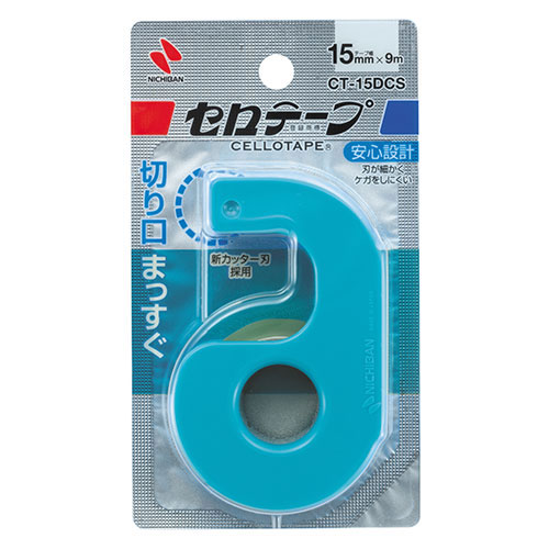 ニチバン 【10個セット】小巻セロテ-プカッター付 15mm スカイブルー NB-CT-15DCSX10