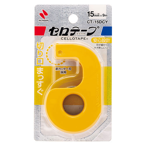 ニチバン 【10個セット】セロテープ小巻カッター付 15mmイエロー NB-CT-15DCYX10