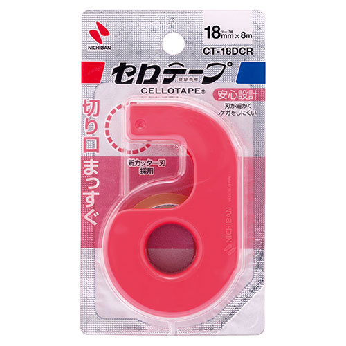 ニチバン 【10個セット】セロテープ小巻カッター付 18mm レッド NB-CT-18DCRX10