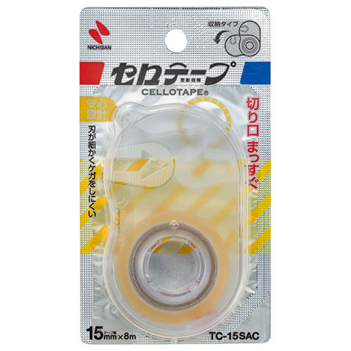 ニチバン 【10個セット】セロテープ収納カッター付 NB-TC-15SACX10