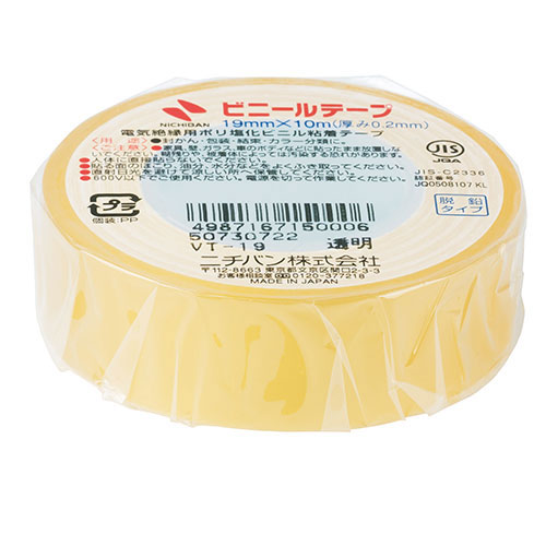 ニチバン 【30個セット】ビニールテープ 19mm 透明 NB-VT-19X30