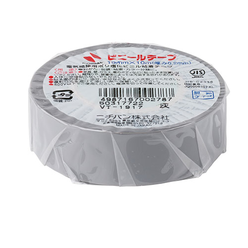 ニチバン 【30個セット】ビニールテープ 19mm 灰 NB-VT-1917X30