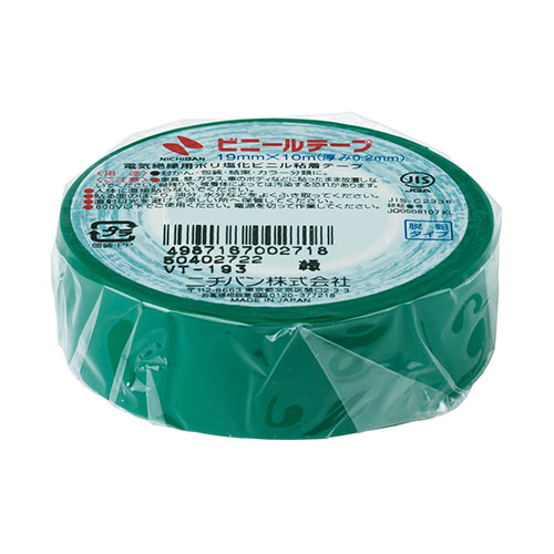 【30個セット】ビニールテープ 19mm 緑 NB-VT-193X30