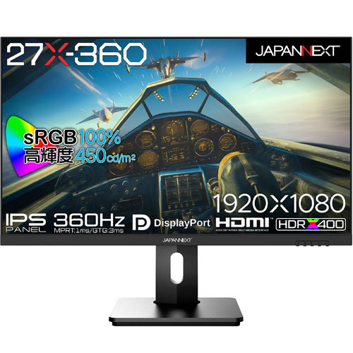 JAPANNEXT JN-360IPS27FHDR-HSP [ゲーミングディスプレイ/27型/1920×1080/ブラック]