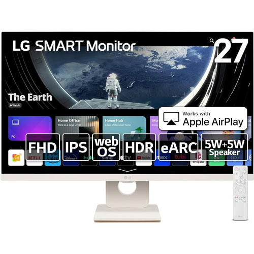 LG電子ジャパン SmartMonitor 27SR50F-W [スマートモニター 27型/ホワイト/WebOS23/スタンド型]