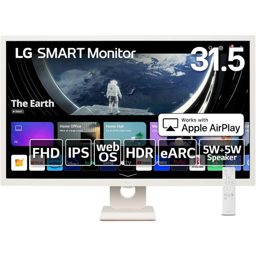 LG電子ジャパン SmartMonitor 32SR50F-W [スマートモニター 31.5型/ホワイト/WebOS23/スタンド型]