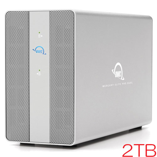 OWC OWCMEDCH7S02 [2TB (2 x 1.0TB) 外付SSD Mercury Elite Pro Dual with 3-Port Hub USB 3.2接続 3年保証]