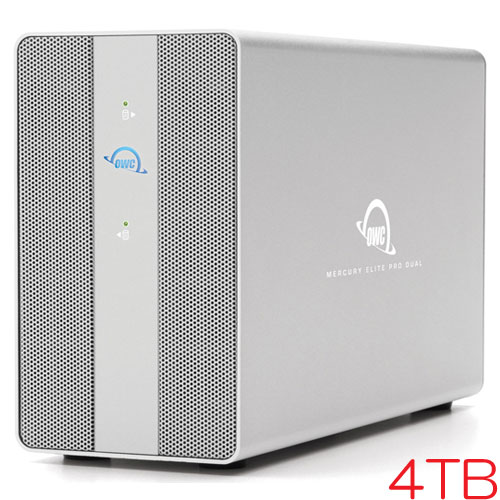 OWC OWCMEDCH7T04 [4TB (2 x 2TB) USB外付HDD Mercury Elite Pro Dual with 3-Port Hub 3年保証]