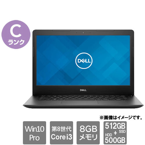 DELL ★中古パソコン・Cランク★P89G001 [Latitude 3490(i3-8130U 8GB HDD500GB+SSD512GB 14.0HD Win10Pro64)]