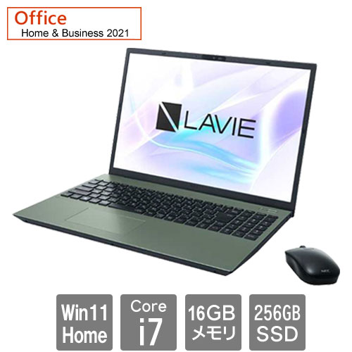 NEC PC-N1670HAE [LAVIE N16 N1670/HAE (Core i7 16GB SSD256GB 16WUXGA Win11Home H&B2021 オリーブグリーン)]