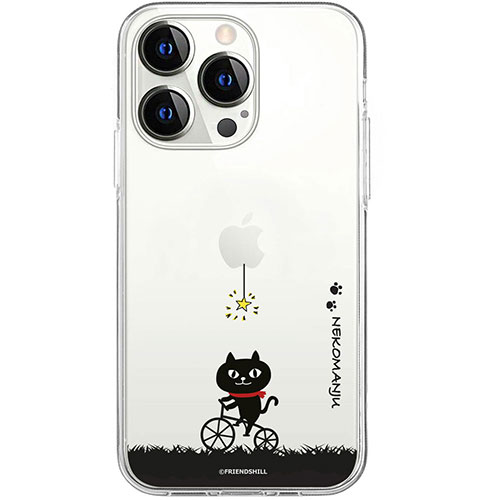 abbi FRIENDS ネコマンジュウソフトクリアケース for iPhone 15 Pro Max サイクリング ABF25410i15PM